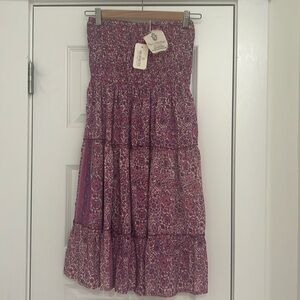 Perry walker womens strapless dress! Fushia floral pattern. New with tags